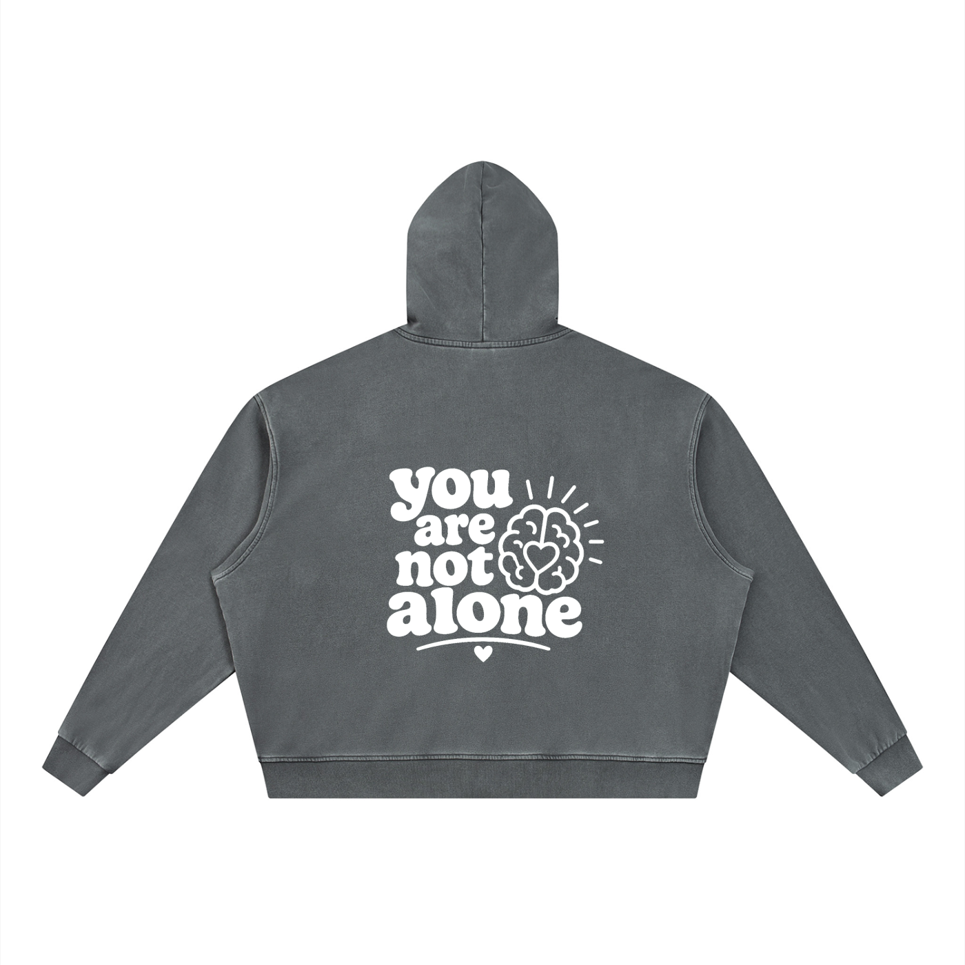 Unisex Vintage Wash Full Zip Boxy Hoodie