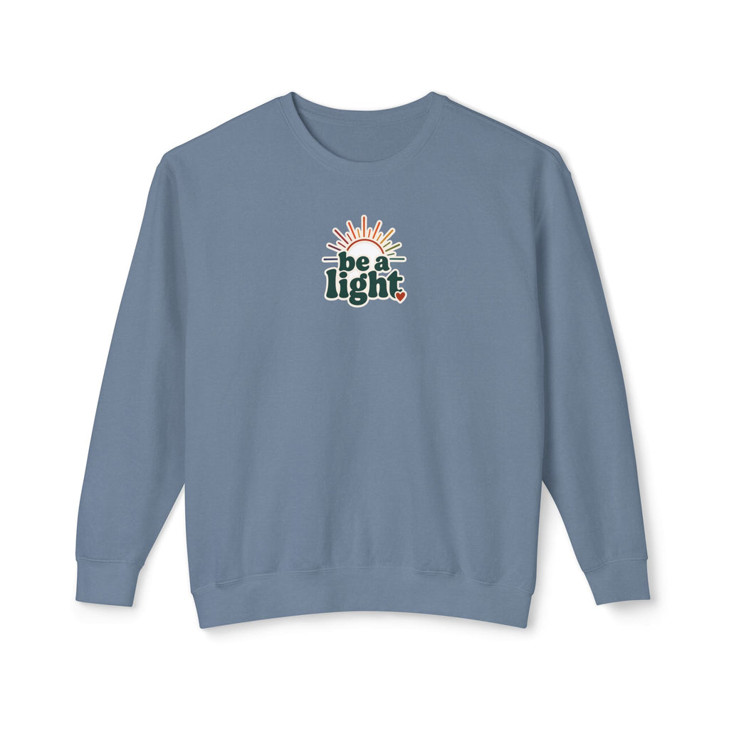 Retro 'Be a Light' Crewneck Sweatshirt — "Lose Your Mind, Find Your Soul" Graphic