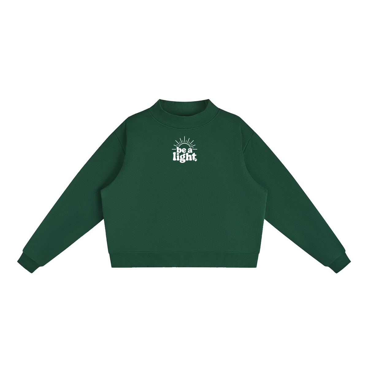 Essential Fleece Mock-Neck Crew Sweatshirt