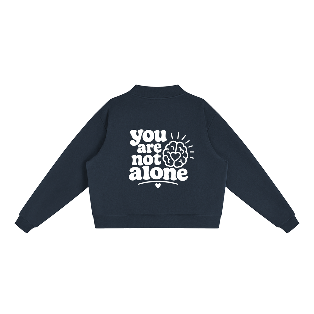 Essential Fleece Mock-Neck Crew Sweatshirt