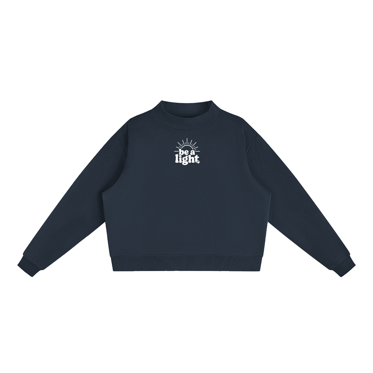 Essential Fleece Mock-Neck Crew Sweatshirt
