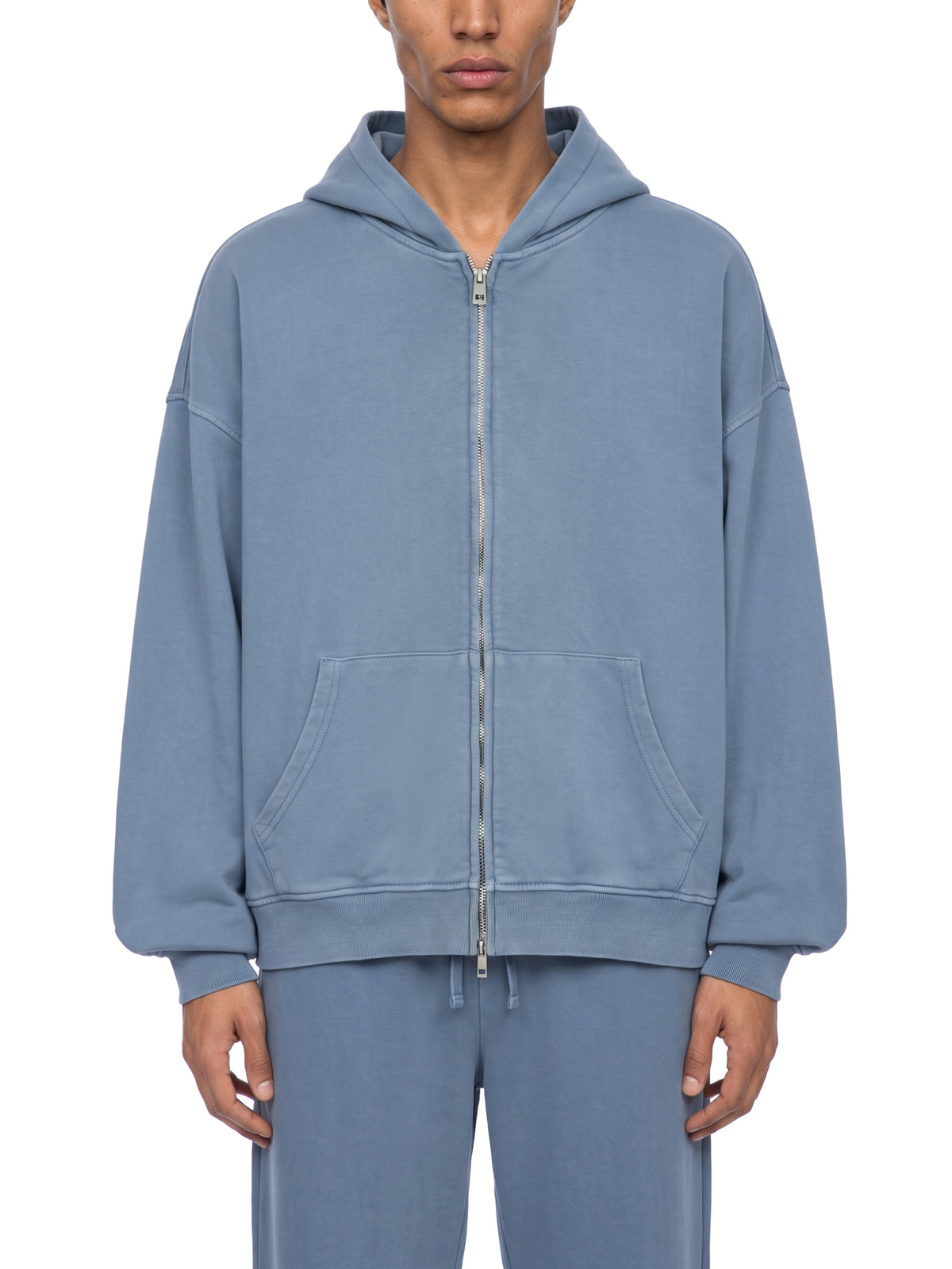 Unisex Vintage Wash Full Zip Boxy Hoodie